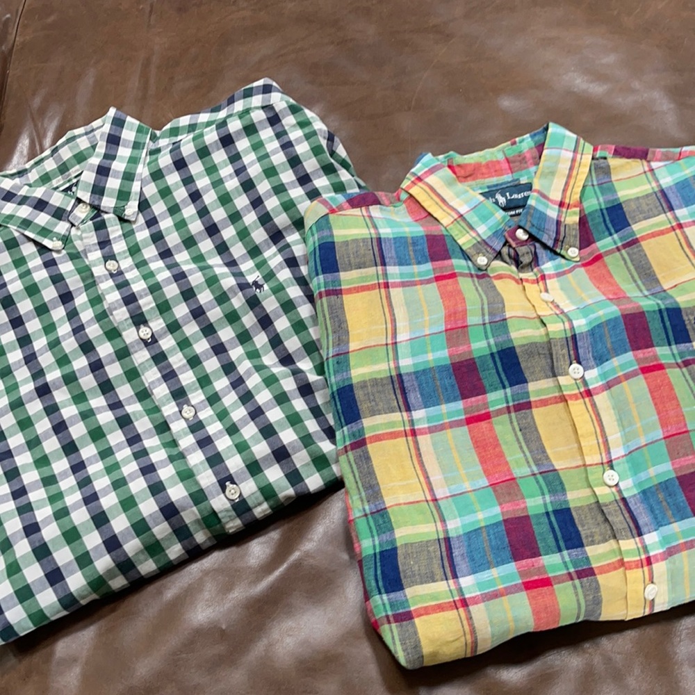 RL Summer Plaid Men’s Shirt L
